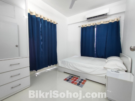 2-Room Furnished Apartment Rent in Bashundhara R/A